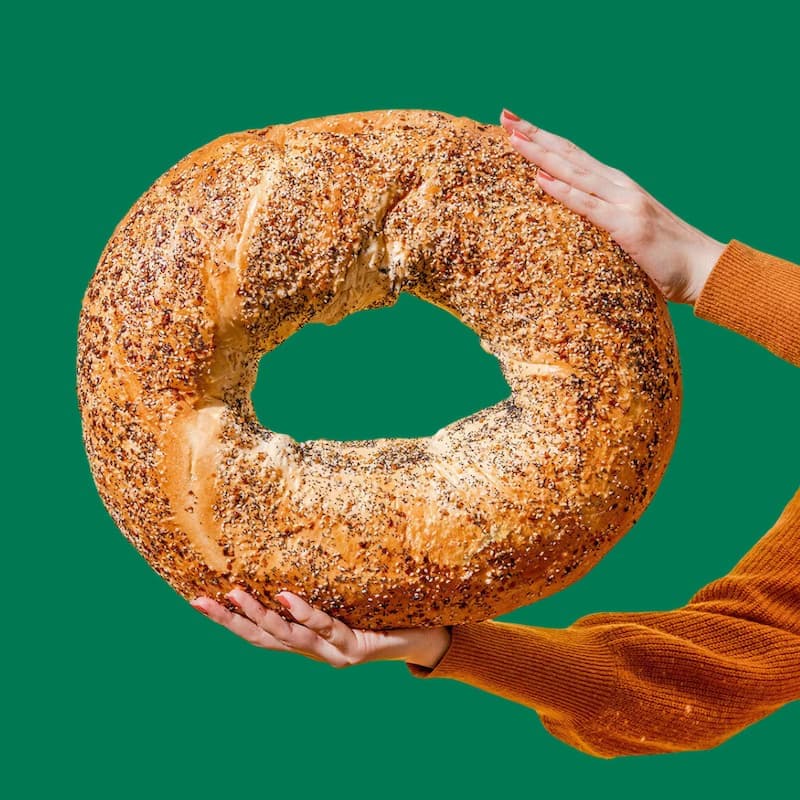O'Bagel World Famous Jumbo Bagel catering centerpiece