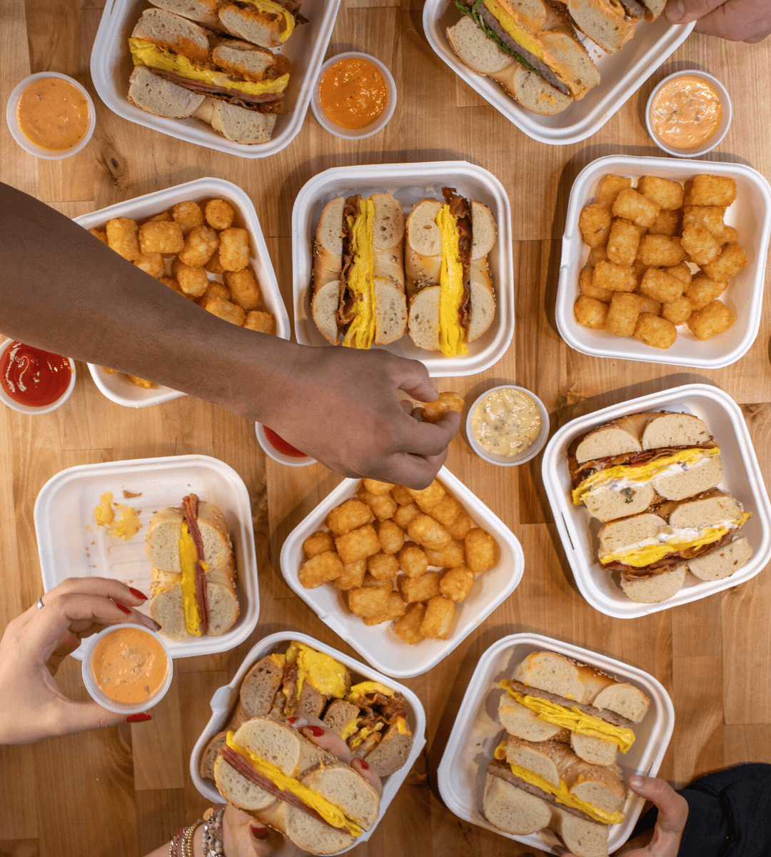 O'Bagel Combobox — signature sandwich with chips or tots